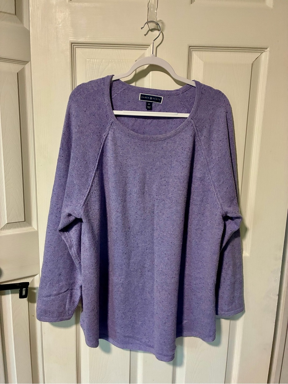 Karen Scott Lilac Scoop Neck Knit Sweater